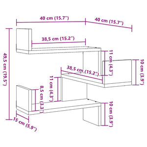 Γωνιακό ράφι τοίχου Δρυς τεχνίτης 40x40x49,5 cm - Pakobazaar