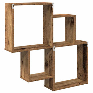 Ράφι τοίχου Παλιό ξύλο 80x15x78,5 cm Κατασκευασμένο ξύλο