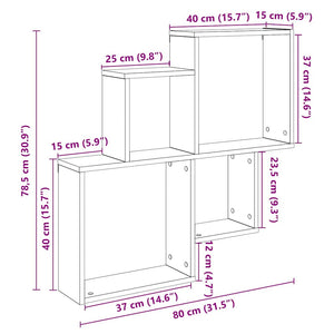 Ράφι τοίχου Παλιό ξύλο 80x15x78,5 cm Κατασκευασμένο ξύλο