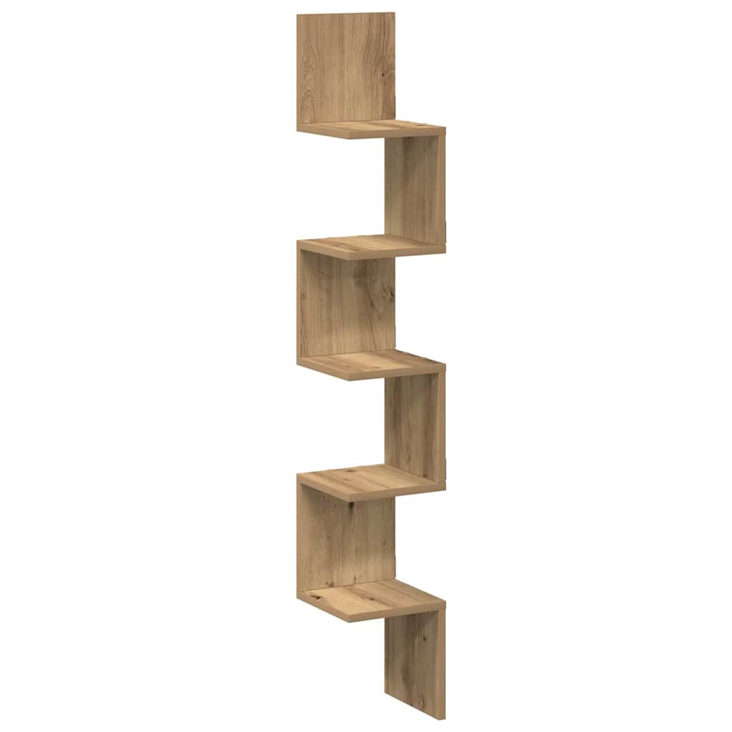 Γωνιακό ράφι τοίχου Δρυς τεχνίτης 20x20x127,5 cm - Pakobazaar