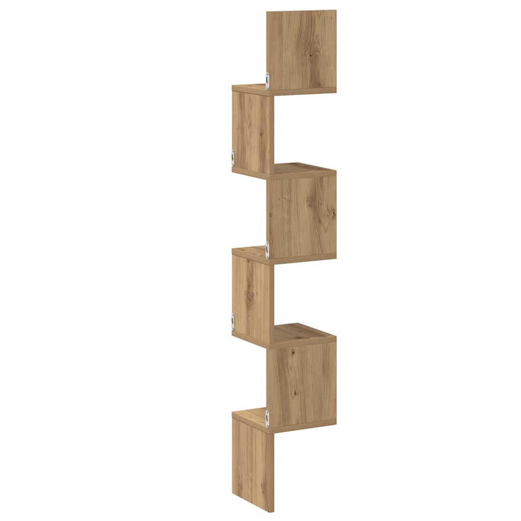 Γωνιακό ράφι τοίχου Δρυς τεχνίτης 20x20x127,5 cm - Pakobazaar