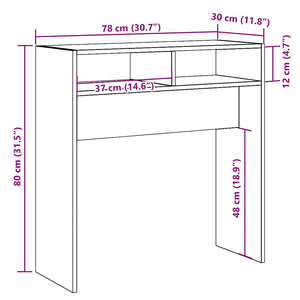 Τραπεζάκι Κονσόλα Παλιό Ξύλο 78 x 30 x 80 εκ. από Μοριοσανίδα