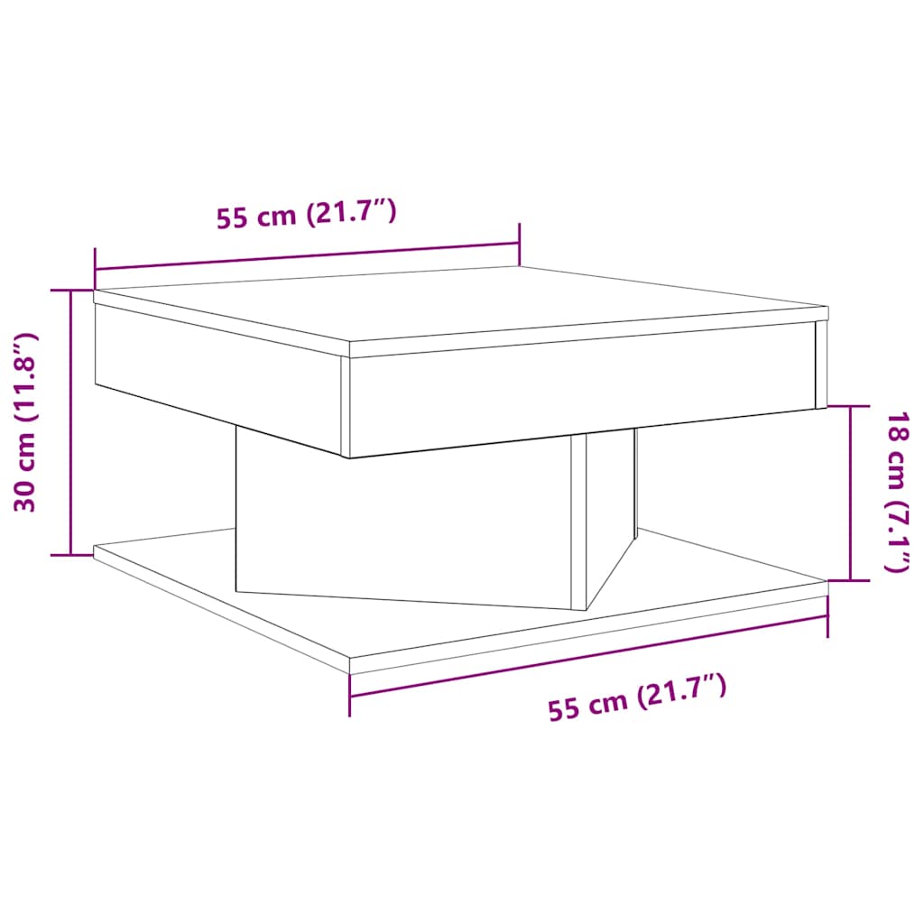 Τραπεζάκι σαλονιού Παλιό ξύλο 55x55x30 cm Κατασκευασμένο ξύλο - Pakobazaar
