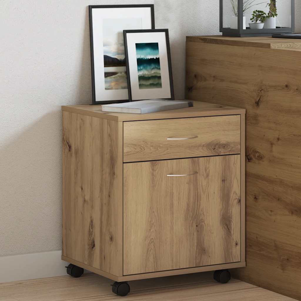 Τροχήλατο ντουλάπι Artisan Oak 45x38x54 cm Κατασκευασμένο ξύλο - Pakobazaar
