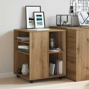 Ντουλάπι Τροχήλατο Αρτισιανή Δρυς 60x53x72 εκ. Επεξεργ. Ξύλο
