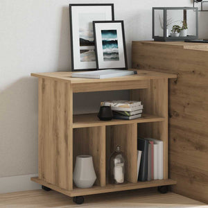 Ντουλάπι Τροχήλατο Αρτισιανή Δρυς 60x45x60 εκ. Επεξεργ. Ξύλο - Pakobazaar