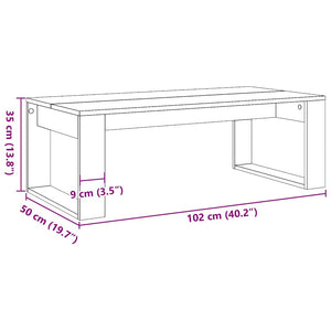 Τραπεζάκι Σαλονιού Artisan Δρυς 102x50x35 εκ Επεξεργασμένο Ξύλο - Pakobazaar