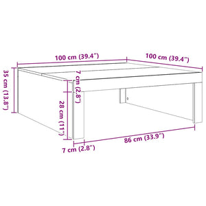 Τραπεζάκι Σαλονιού Artisan Δρυς 100x100x35 εκ. Επεξ. Ξύλο