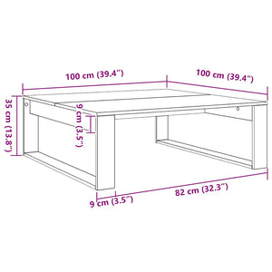 Τραπεζάκι Σαλονιού Artisan Δρυς 100x100x35 εκ. Επεξ. Ξύλο