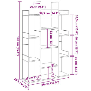 Ντουλάπι βιβλίων Artisan Oak 86x25,5x140 cm Ξύλο μηχανής - Pakobazaar