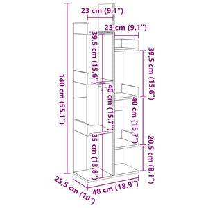 Βιβλιοθήκη Παλιό Ξύλο 48 x 25,5 x 140 εκ. από Μοριοσανίδα - Pakobazaar