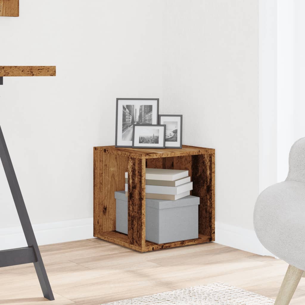 Τραπέζι Βοηθητικό Παλαιό Ξύλο 33x33x34 εκ. από Επεξ. Ξύλο