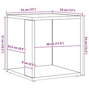 Βοηθητικό Τραπέζι Αρτισιανή Δρυς 33x33x34 εκ. Επεξ. Ξύλο