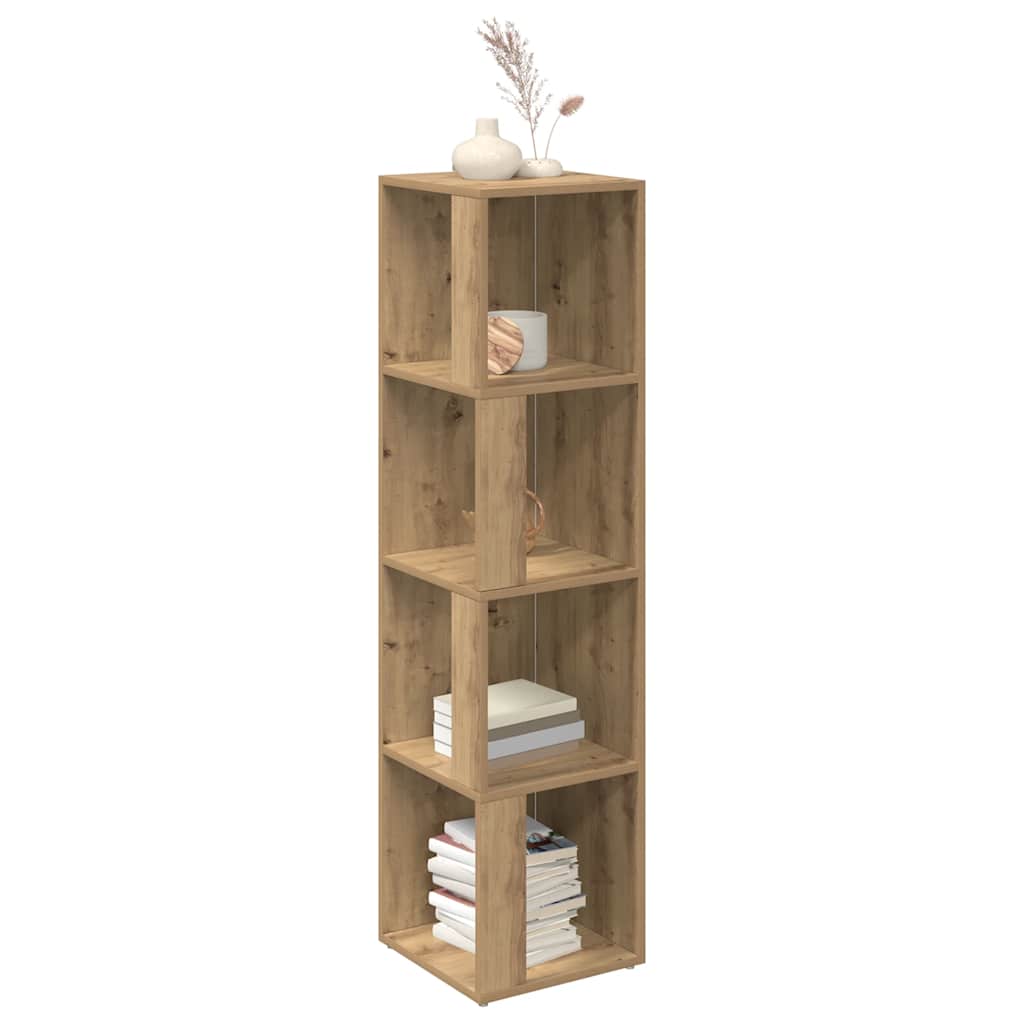 Γωνιακό Έπιπλο Τεχνίτης δρυς 33x33x132 εκ. από Επεξεργ. Ξύλο - Pakobazaar