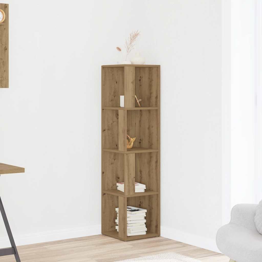 Γωνιακό Έπιπλο Τεχνίτης δρυς 33x33x132 εκ. από Επεξεργ. Ξύλο - Pakobazaar