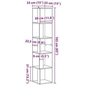 Ντουλάπι Γωνία Παλιό Ξύλο 33x33x165 εκ. από Μοριοσανίδα - Pakobazaar