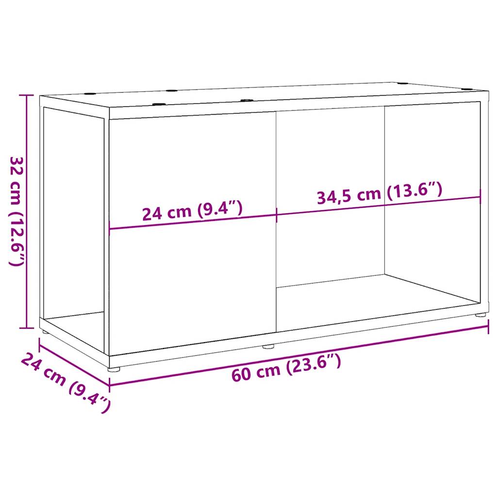 Έπιπλο Τηλεόρασης Παλιό Ξύλο 60 x 24 x 32 εκ. από Μοριοσανίδα - Pakobazaar