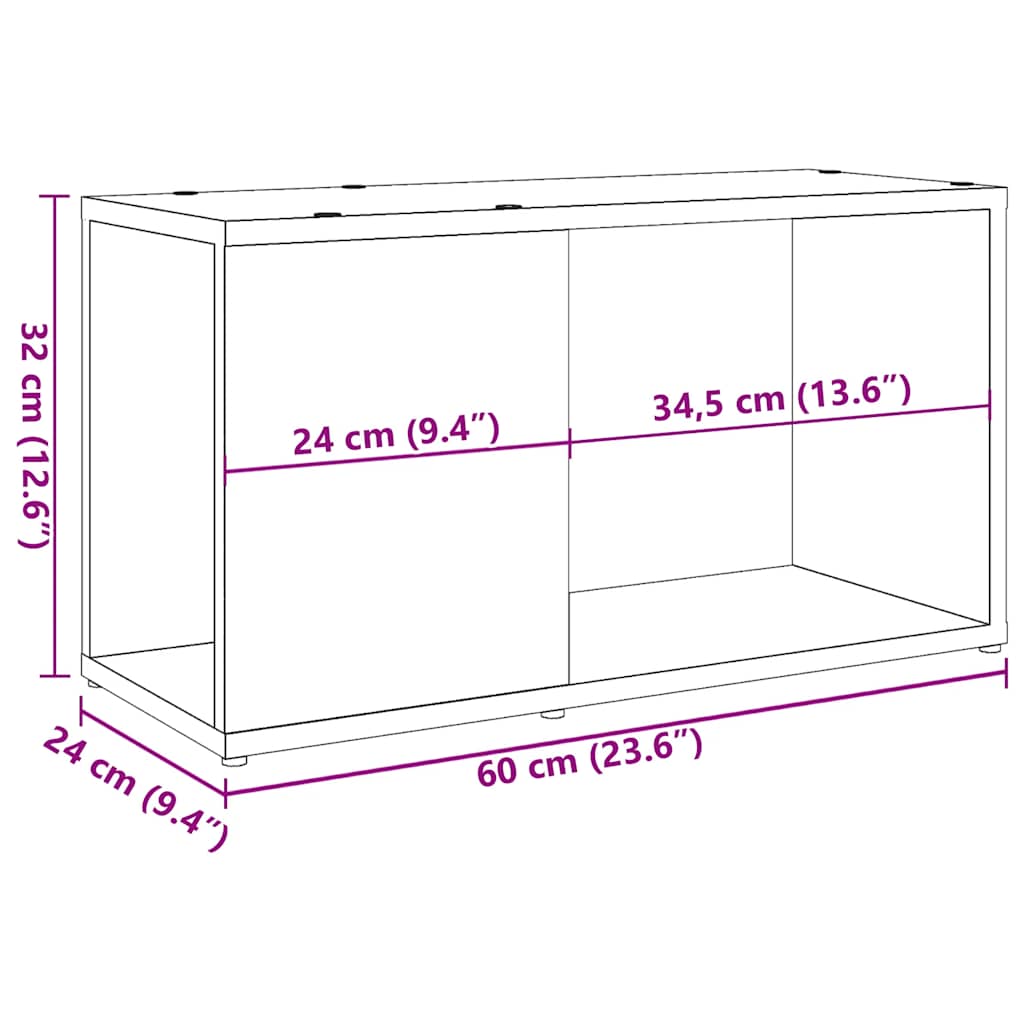 Έπιπλο Τηλεόρασης Τεχνίτης Δρυς 60x24x32 εκ Επεξεργασμένο Ξύλο - Pakobazaar
