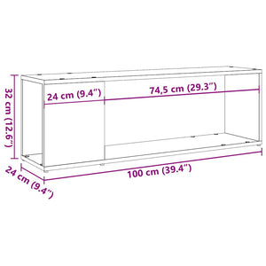 Έπιπλο Τηλεόρασης Αρτισιανή Δρυς 100x24x32εκ. από Επεξεργ. Ξύλο