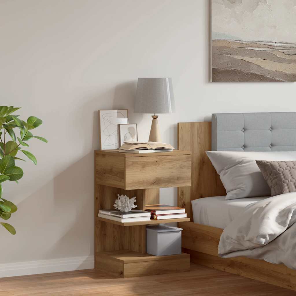 Κομοδίνο ντουλάπι Artisan Oak 40x35x65 cm Κατασκευασμένο ξύλο