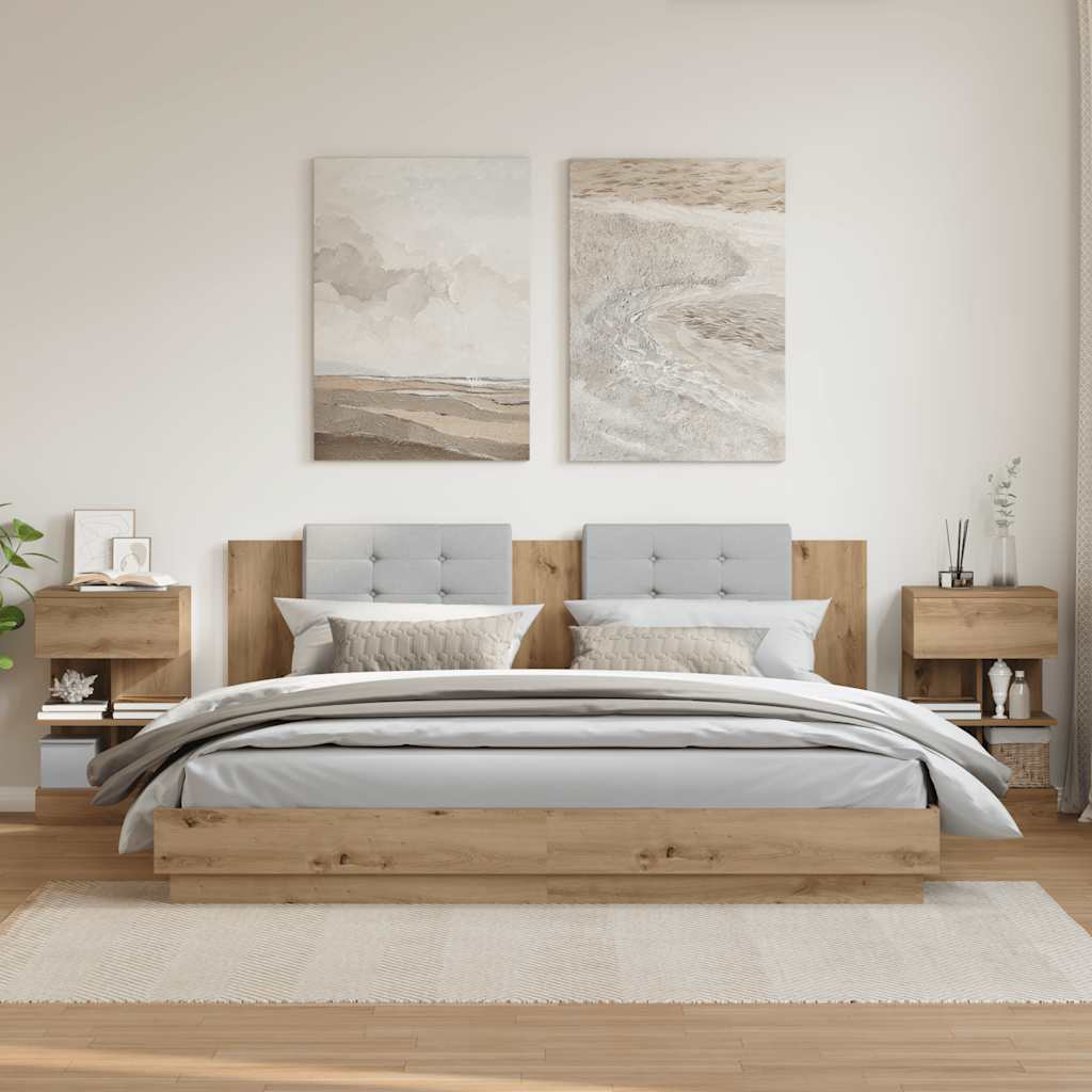 Κομοδίνα 2 τεμάχια Artisan Oak 40x35x65 cm Κατασκευασμένο ξύλο