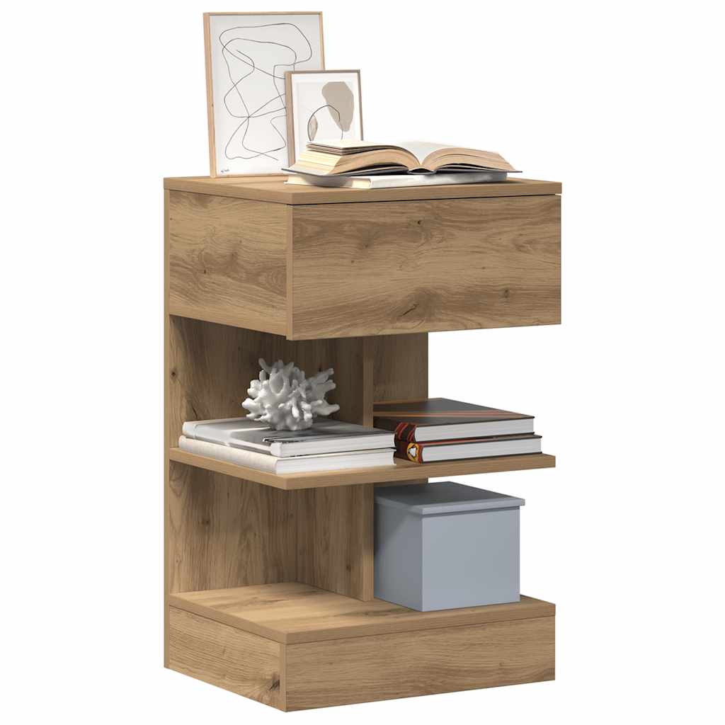 Κομοδίνα 2 τεμάχια Artisan Oak 40x35x65 cm Κατασκευασμένο ξύλο