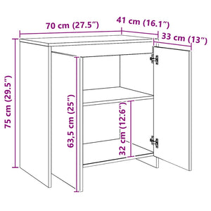 Μπουφές Artisan Δρυς 70x41x75 εκ. από Επεξεργασμένο Ξύλο - Pakobazaar
