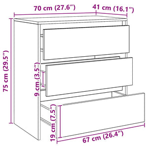 Μπουφές Artisan Δρυς 70x41x75 εκ. από Επεξεργασμένο Ξύλο - Pakobazaar