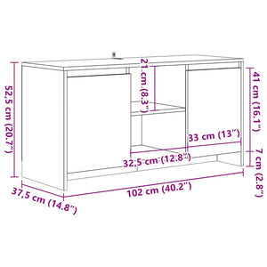 Έπιπλο Τηλεόρασης Παλιό Ξύλο 102x37,5x52,5 εκ. Επεξεργ. Ξύλο - Pakobazaar