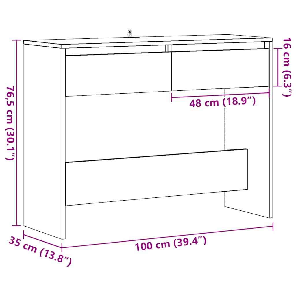 Τραπέζι Κονσόλα Παλαιό Ξύλο 100x35x76,5 εκ. Επεξεργασμένο Ξύλο