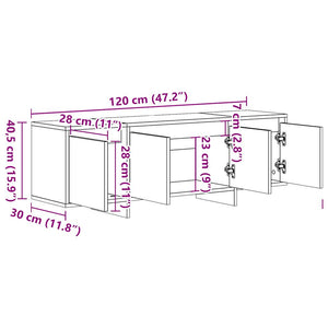Έπιπλο Τηλεόρασης Παλιό Ξύλο 120x30x40,5 εκ. από Μοριοσανίδα - Pakobazaar