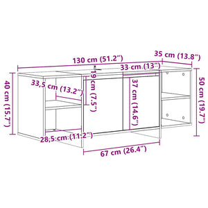 Έπιπλο Τηλεόρασης Παλιό Ξύλο 130x35x50 εκ. από Μοριοσανίδα