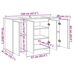 Σκευοθήκη Παλιό ξύλο 120x41x75 cm Ξύλο μηχανής