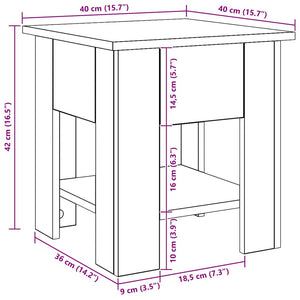 Τραπεζάκι σαλονιού Artisan Oak 40x40x42 cm Κατασκευασμένο ξύλο - Pakobazaar