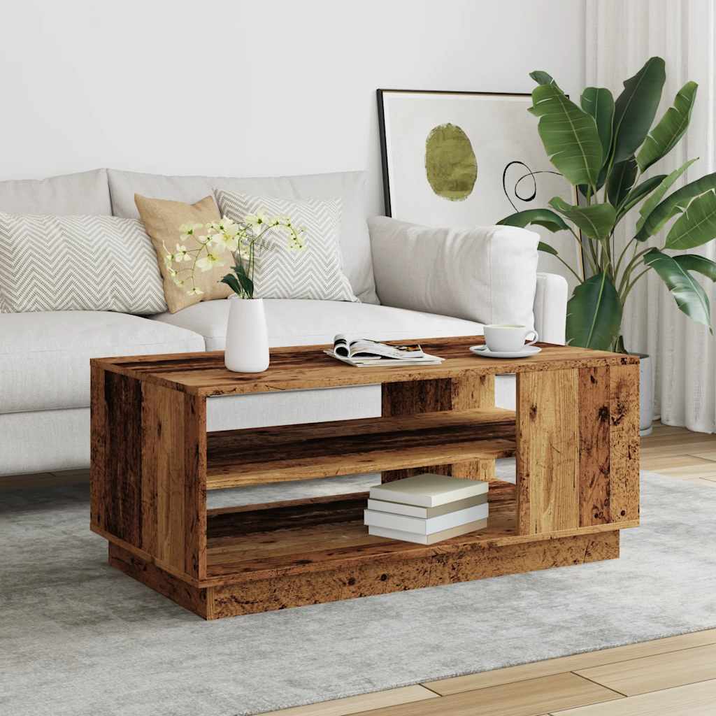 Τραπεζάκι σαλονιού Παλιό ξύλο 102x55x43 cm Κατασκευασμένο ξύλο - Pakobazaar