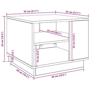 Τραπεζάκι σαλονιού Artisan Oak 55x55x42 cm Κατασκευασμένο ξύλο - Pakobazaar