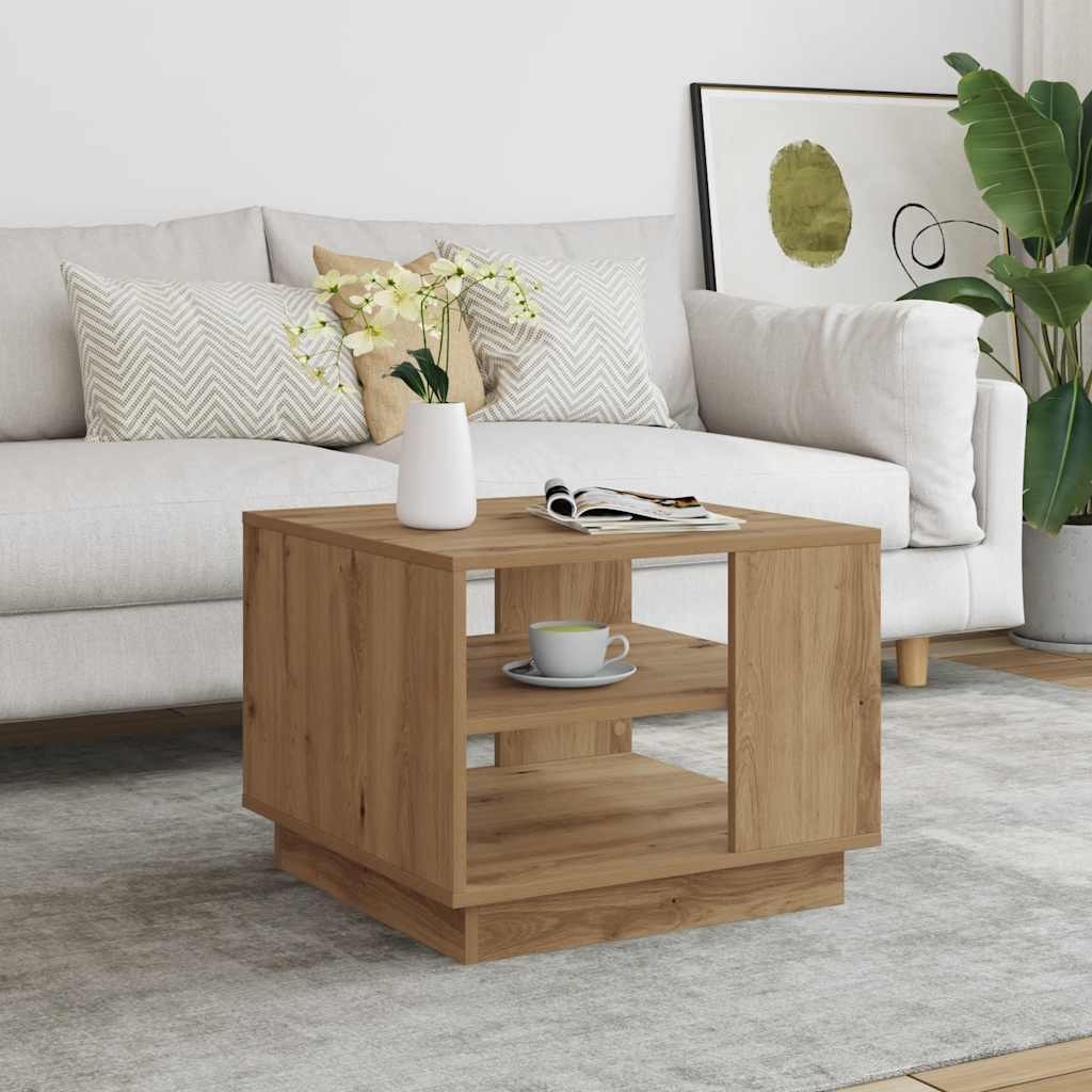 Τραπεζάκι σαλονιού Artisan Oak 55x55x42 cm Κατασκευασμένο ξύλο - Pakobazaar