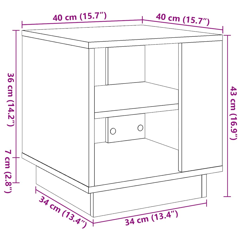 Τραπεζάκι σαλονιού Παλιό ξύλο 40x40x43 cm Κατασκευασμένο ξύλο - Pakobazaar