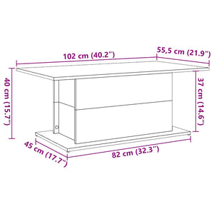 Τραπεζάκι σαλονιού Παλιό ξύλο 102x55,5x40 cm Ξύλο μηχανής