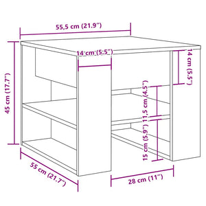 Τραπεζάκι σαλονιού Παλιό ξύλο 55,5x55x45 cm Κατασκευασμένο ξύλο
