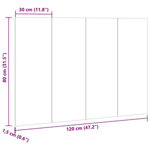 Κεφαλάρι κρεβατιού Δρυς τεχνίτης 120x1,5x80 cm
