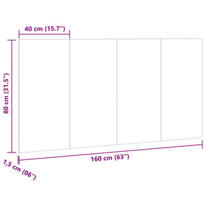 κεφαλάρι κρεβατιού Παλιό ξύλο 160x1,5x80 cm Ξύλο μηχανής - Pakobazaar