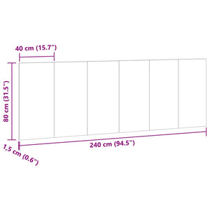 Κεφαλάρι Κρεβατιού Όψη Παλαιού Ξύλου 240x1,5x80εκ Επεξεργ. Ξύλο