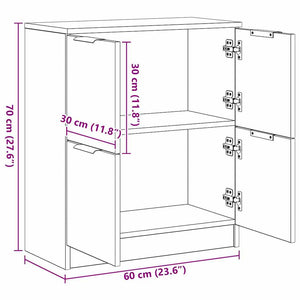 Μπουφές Αρτισιανή Δρυς 60 x 30 x 70 εκ. από Επεξεργασμένο Ξύλο - Pakobazaar