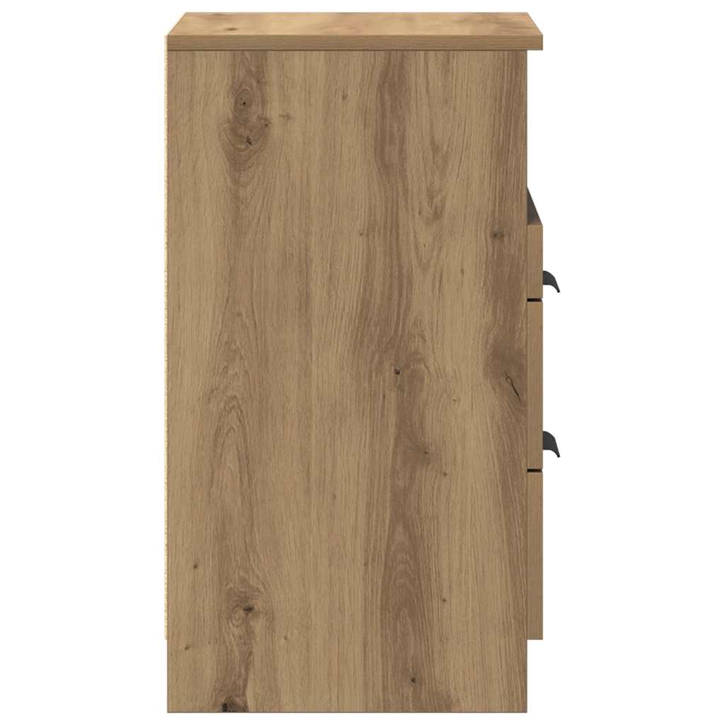 Κομοδίνο Αρτισιανή Δρυς 40x36x65 εκ. από Επεξεργασμένο Ξύλο - Pakobazaar