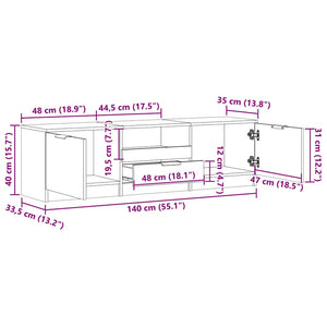 Έπιπλο Τηλεόρασης Παλιό Ξύλο 140x35x40 εκ. Επεξεργασμένο Ξύλο
