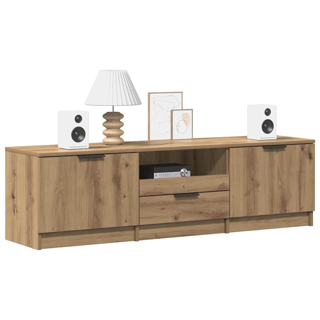 Έπιπλο Τηλεόρασης Χειροποίητο Δρυς 140x35x40 εκ. από Τεχνητό Ξύλο