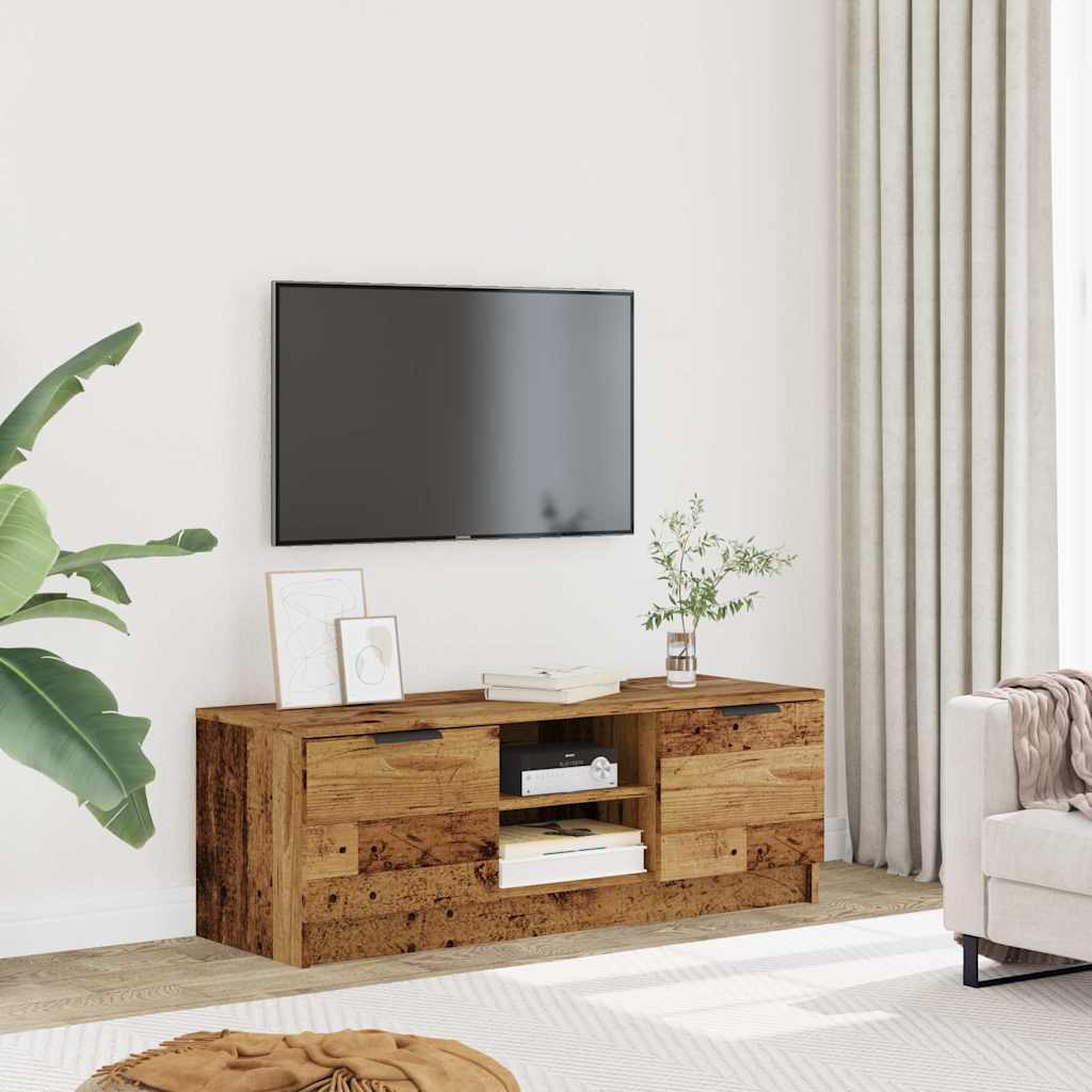 Έπιπλο Τηλεόρασης Όψη Παλαιού Ξύλου 102x35x36,5 εκ. Επεξ. Ξύλο - Pakobazaar