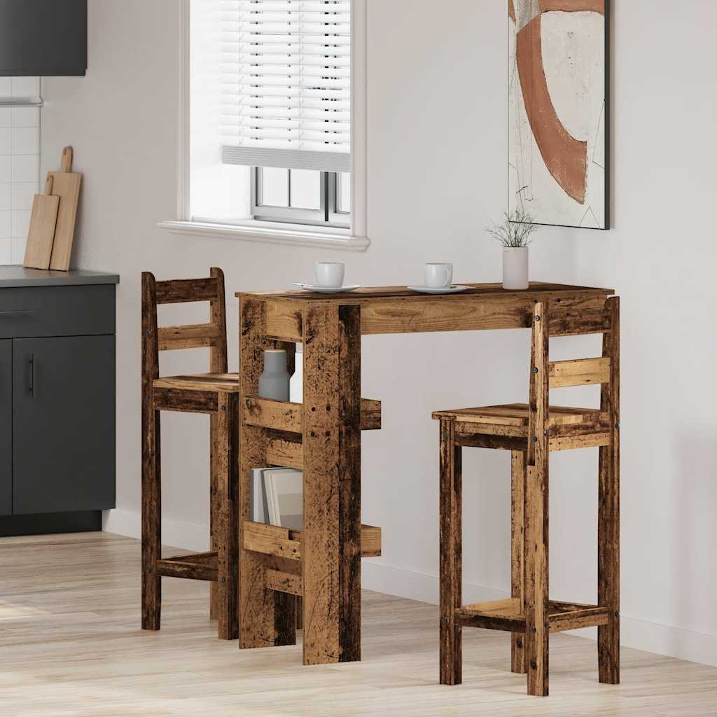 Επιτοίχιος Μπαρ Τραπέζι Παλιό Ξύλο 102x45x103,5 cm - Pakobazaar