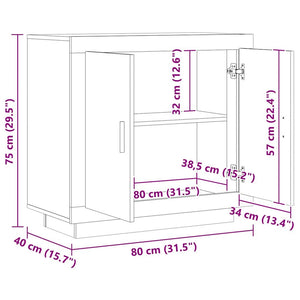 Μπουφές Τεχνίτης Δρυς 80x40x75 εκ. από Επεξεργασμένο Ξύλο